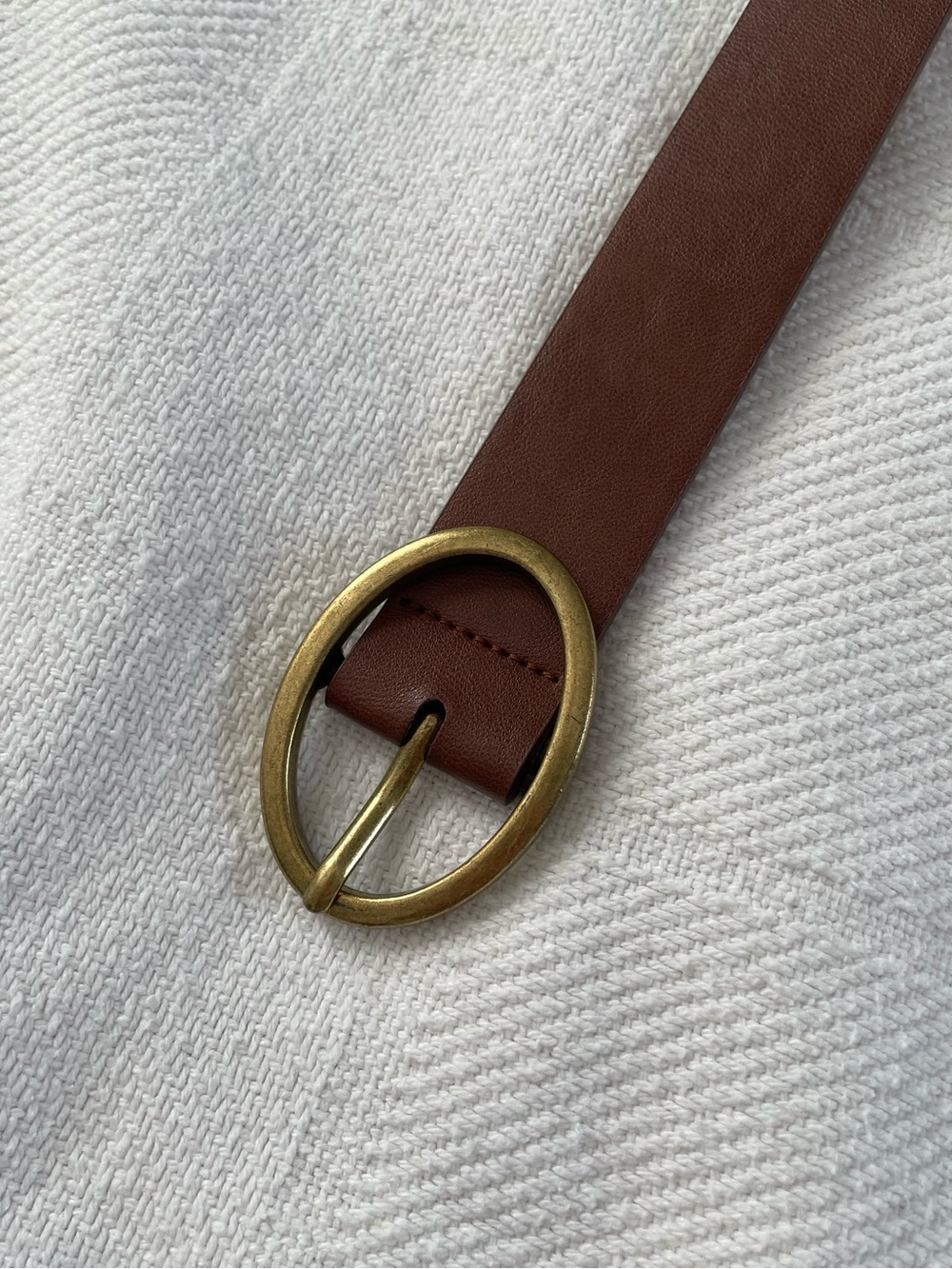 Target Brown Faux Leather Belt with Oval Buckle